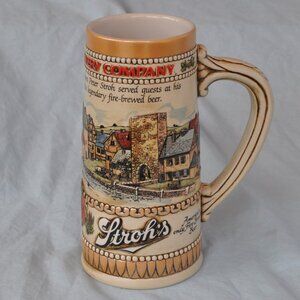 28 oz vintage stroh's ceramarte brazil beer stein numbered 127620 (w595)